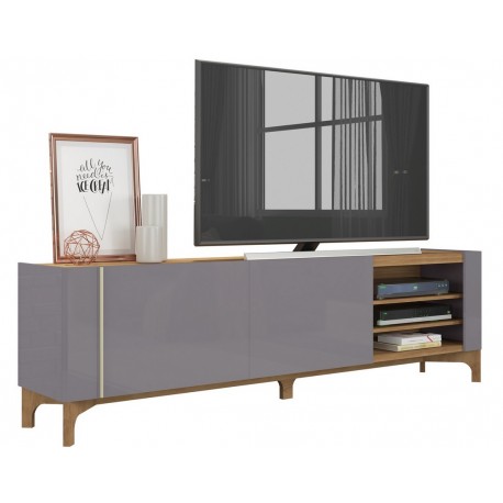 Meuble TV 203 cm TV 72 Pouces Gris Chêne