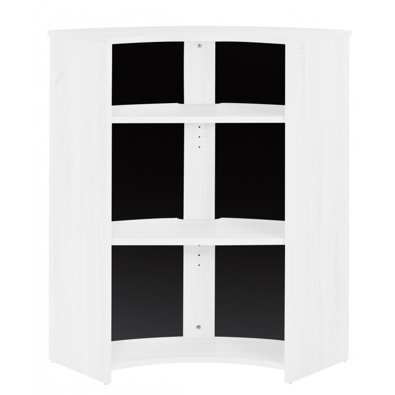 Meuble-comptoir Bar 3 Niches Chêne Blanc - 96,7 X 104,8 X 44,9 Cm - Tablettes Réglables, Fabrication Française
