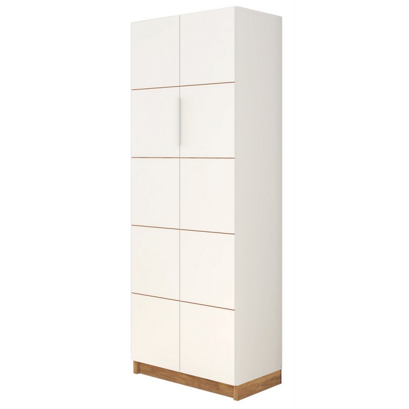 Armoire - Blanc - 5 étagères - 2 portes - Cdiscount Maison