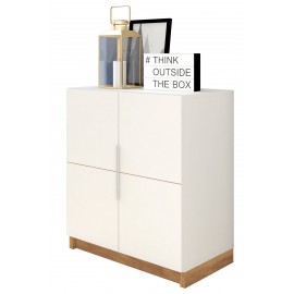 Armoire Basse 2 Portes Blanche