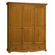 Armoire Penderie Pin Miel 3 Portes 3 T