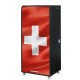 Armoire Informatique Noire Drapeau Suisse