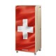 Armoire Informatique Mobile Chene Drapeau Suisse