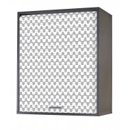 Meuble Cuisine Noir 60x72 Rideau Imprimé Hexagones Gris