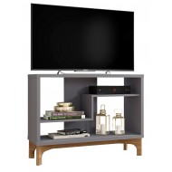 Meuble TV 90 cm  Gris et Chêne Design 