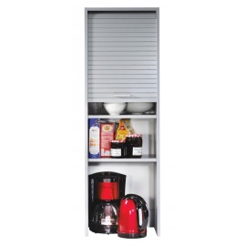 Meuble de Cuisine Imitation Alu à Rideau 3 Etagères L 40 H 123.6 P 35 cm