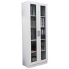 Armoire Bibliothèque 2 Portes Vitrées Blanche