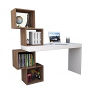 Bureau et 4 Cubes Blanc Châtaignier