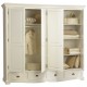 Ensemble lit 160 + armoire 4P 4T + chevet blanc style anglais 40