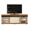 Meuble TV 60 Pouces Maxi Chêne et Blanc Ecru
