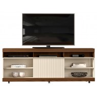 Meuble TV 60 Pouces Maxi Noyer et Blanc Ecru