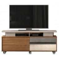 Meuble TV 60 Pouces Maxi Chêne et Taupe Miroir