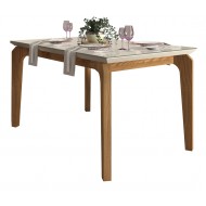 Table à Manger 4-6 Personnes Chêne et Blanc