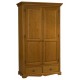 Ensemble Lit 90 + armoire 2P 2T + commode 4T style anglais pin m