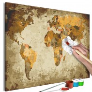 Tableau à peindre par soimême  Brown World Map