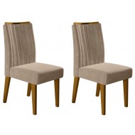 Lot de 2 Chaises ISIS Velours Beige