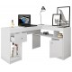 Bureau d'Angle Blanc Caisson et Rangements