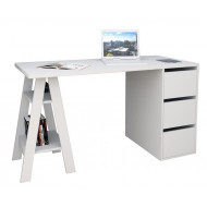 Bureau Tréteau 3 Tiroirs Blanc SELF