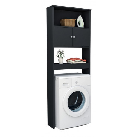 Armoire Lave-Linge 2 Portes Noir