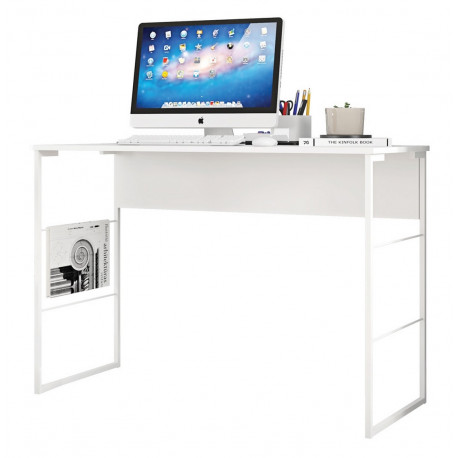 Bureau Blanc 120 cm Pieds Métalliques