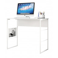 Bureau Blanc 90 cm Pieds Métalliques