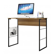 Bureau Miel 90 cm Pieds Métalliques Noirs