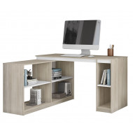 Bureau d'Angle et Rayonnage Chêne