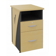 Caisson de Bureau  2 Tiroirs Hêtre Anthracite