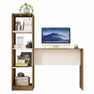 Bureau et Bibus intégré Blanc et Chêne