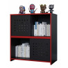 Armoire de Bureau 2 Portes Noire et Rouge H 75.5 cm