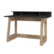 Bureau et Surmeuble 135 cm Chêne et Noir