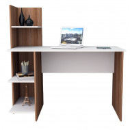 Bureau et Rangement Intégré Blanc Châtaignier