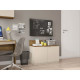 Armoire Basse 2 Portes Chêne et Blanc Ecru