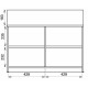 Armoire Basse 2 Portes Chêne et Blanc Ecru