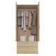 Armoire Dressing 2 Portes 2 Tiroirs Chêne