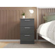 Chevet Chiffonnier 3 Tiroirs Gris