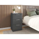 Chevet Chiffonnier 3 Tiroirs Gris