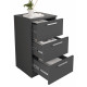 Chevet Chiffonnier 3 Tiroirs Gris