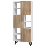 Rayonnage 3 Portes 9 Niches Blanc Châtaignier
