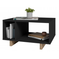 Table Basse Rectangle 60 cm Noire 2 Niches