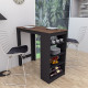 Mange-Debout Noir et Noyer 3 Tablettes