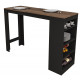 Mange-Debout Noir et Noyer 3 Tablettes