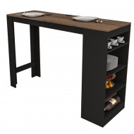 Mange-Debout Noir et Noyer 3 Tablettes