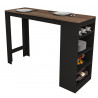 Mange-Debout Noir et Noyer 3 Tablettes