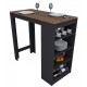 Mange-Debout Noir et Noyer 3 Tablettes