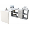 Bureau et Armoire Basse Blancs