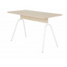 Bureau 120 cm Chêne et Blanc PIeds Métal Arc