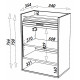 Meuble de Cuisine Blanc 1 Rideau 3 Niches