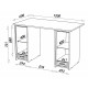 Bureau Noir 2 Caissons SCOUT122 dimensions