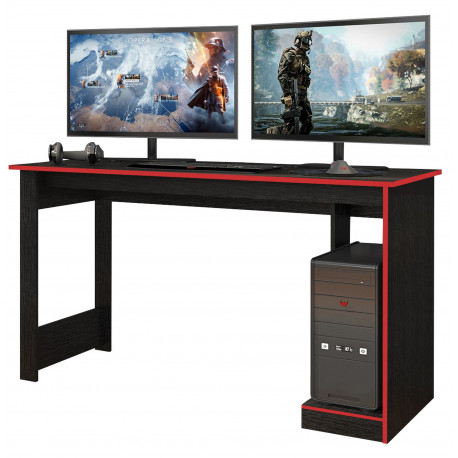 Bureau Gamer Noire Rouge 136 cm